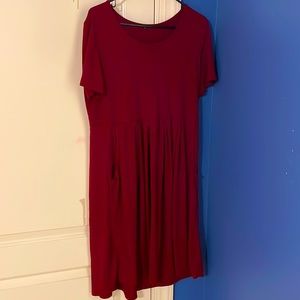 Red dress with pockets
